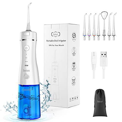 Cordless Water flosser for Cleaning Teeth: 3 Modes 7 nozzles, IPX7 Waterproof, 5 Hours of Charging for 50 Days, Portable Oral Rinse for Home, Travel, Braces, Bridges, Care