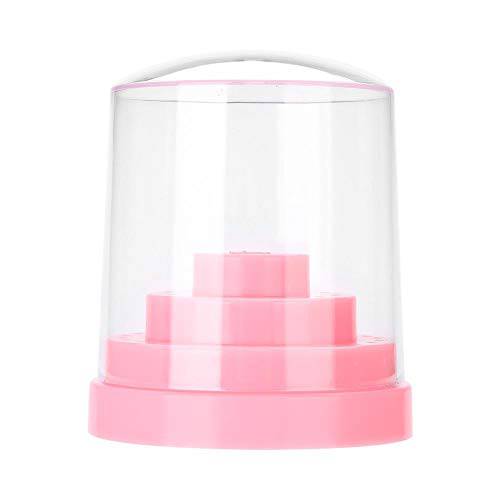 48 Holes Nail Drill Holder Professional Nail Art Plastic Drill Stand for Nail Art Drill Bit Organizer Box Holder(Pink)