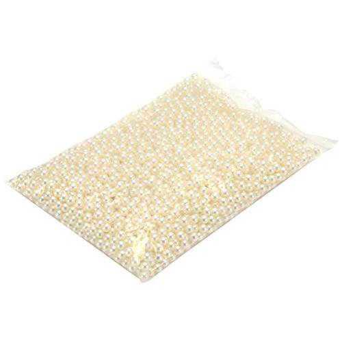 Sooyee Art Faux Pearls 2100+Pcs 6mm Ivory Loose Beads no Hole for Vase Fillers, Hold Brush Lipstick Eyeliner, Table Scatter, Wedding, Birthday Party Home Decoration