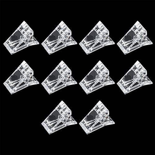 10PCS Polygel Nail Clips: Nail Tip Clips for Quick Building Polygel Nail Forms Polygel Finger Nail Extension UV LED Builder Clamps DIY Manicure Nail Art Tool