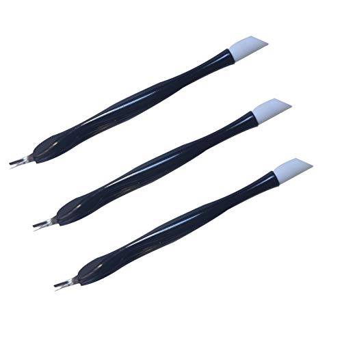MUXIOM Cuticle Trimmer Pusher Remover, Rubber Tip Gentle on Nail Bed 3pcs
