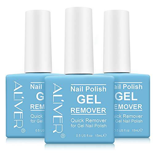 Gel Remover for Nail, Gel Nail Remover - Quickly & Easily Remove Nail Polish in 5-6 Minutes, No Need Tin Foil & Clip and Don’t Hurt Nails(3 Pack)