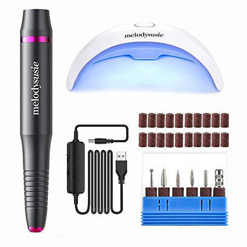 UV LED Nail Lamp, Melodysusie UV Light for Nails, Portable UV LED Nail Lamp with MelodySusie Electric Nail Drill, Portable Electric Nail Drill Machine for Acrylic Gel Nails