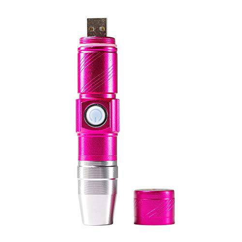 Anself Nail LED Flashlight Mini Flashlights for Nails Drying Lamp Rechargeable & Portable Nail Dryer for Nail UV Gel (Rose red)
