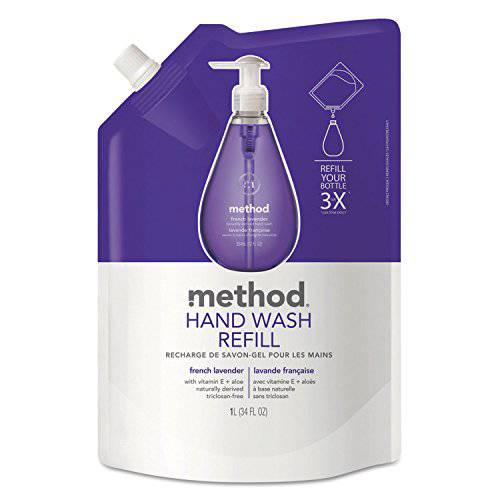 Method 00654 Gel Hand Wash Refill, French Lavender, 34 oz Pouch