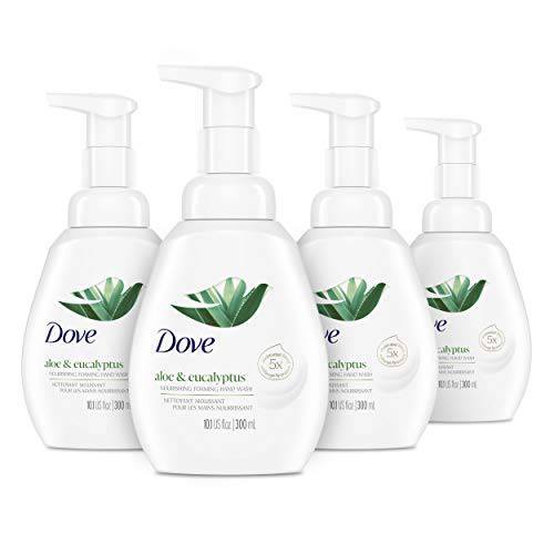 Dove Nourishing Foaming Hand Wash For Clean and Softer Hands Aloe and Eucalyptus Cleanser That Washes Away Dirt and Germs 10.1 oz 4 Count