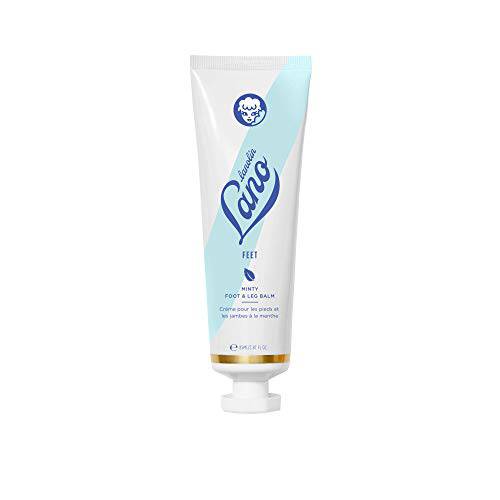 Lanolips Minty Foot & Leg Balm - Creamy Moisturizer for Dry, Cracked Heels, Feet, Ankles, Legs - Made with Intensley Hydrating Lanolin and Peppermint Oil (85ml / 2.87oz)