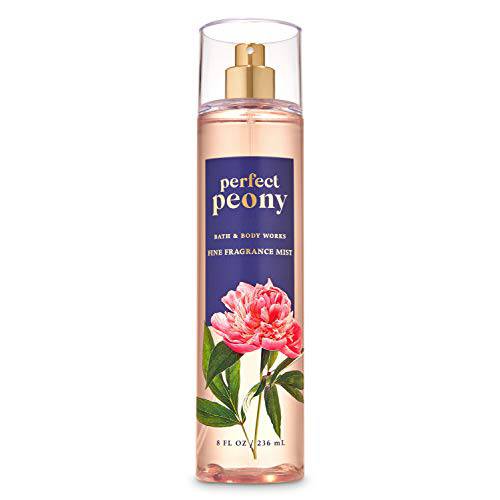 Bath and Body Works Perfect Peony Fine Fragrance Mist 8 Ounce Blue Pink Bottle 2020