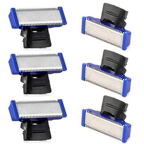 Replacement Heads for Old Version of Microtouch Solo Mens Shaver Electric Micro Trimmer (Pack of 6)