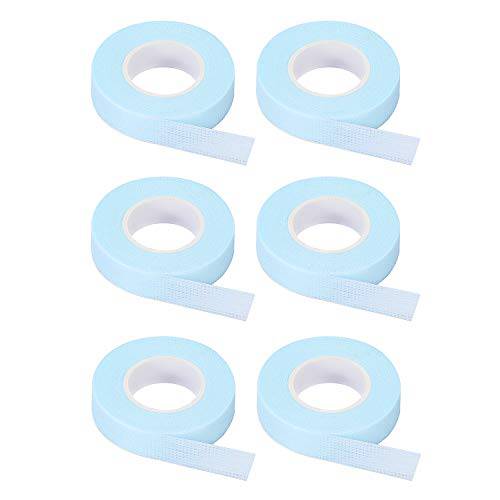 6 Rolls Eyelash Tape, JASSINS Adhesive Fabric Eyelash Tapes, Adhesive Breathable Micropore Fabric Tape for Eyelash Extension Supply,9 m/10 Yard Each Roll (Blue)