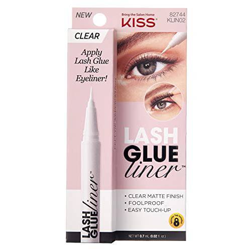 KISS Halloween Lash GLUEliner, Felt-Tip Eyelash Adhesive, Clear Matte Finish, Foolproof Application, Easy Touch-Up, 0.02 Oz. - Clear, Packaging May Vary