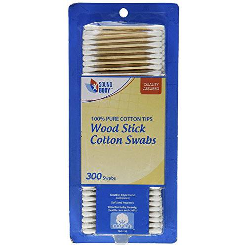 Wood Stick Cotton Swabs 300 Count