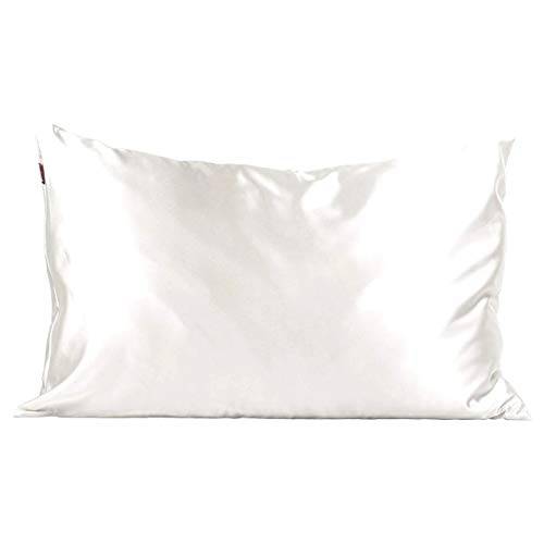 Kitsch 100% Satin Pillowcase with Zipper Pillowcase for Hair & Skin | Cooling Pillow case | Satin Pillow Case Cover | Vegan Silk Satin Pillowcase Standard Size Queen (Ivory)
