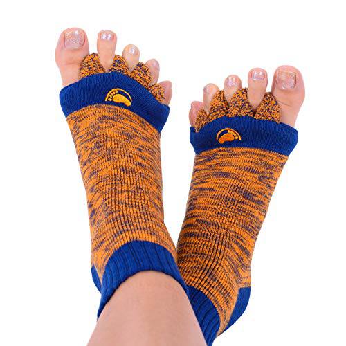 Original Foot Alignment Socks, Happy Feet Foot Pain Relief Toe Separator M Navy and Orange