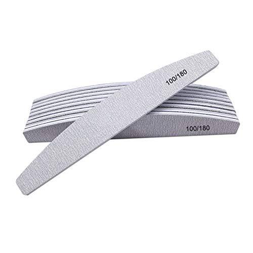 NC 100180 Grit Professional Nail Files Buffering Files 10 PCS Doubled Sides Emery Boards Nail Styling Tools for Home and Salon Use gray 10 Count (Pack of 1)