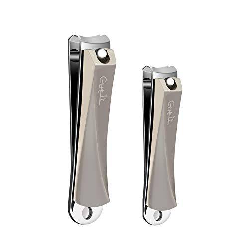 Fingernail and Toenail Clippers Precise Stainless Steel Nail Clippers Set, Professional Ultra Sharp Edges Curved Blade Nail Cutters for for Men & Women, No Splash Nail Trimmer for Thick Nails
