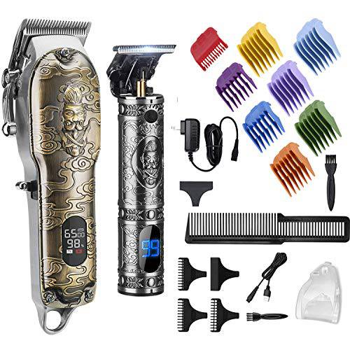 Professional Hair Clipper and Trimmer Set, Ornate Hair Clippers for Men + Cordless Close Cutting T-Blade Trimmer, Hair Cutting Kit Beard Trimmer Grooming Kit