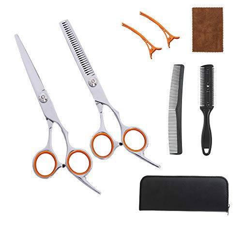 Eage Hair Cutting Scissors, 8Pcs Haircut Shears Sets, Professional Home Hair Cutting Barber/Salon Thinning Shears Hairdressing Scissors Kit for Men Women