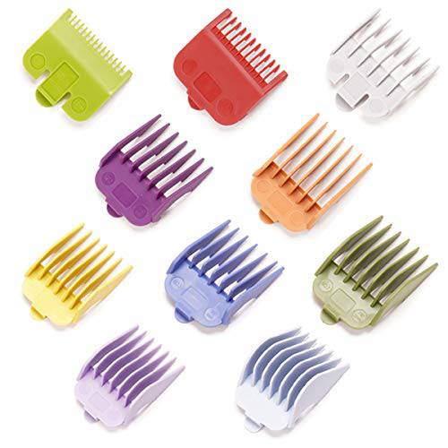 Clipper Guards for Wahl Clipper with Metal Clip – from 1/16 Inch to 1 Inch, Fits All Full Size Wahl Clippers, (Pack of 10)