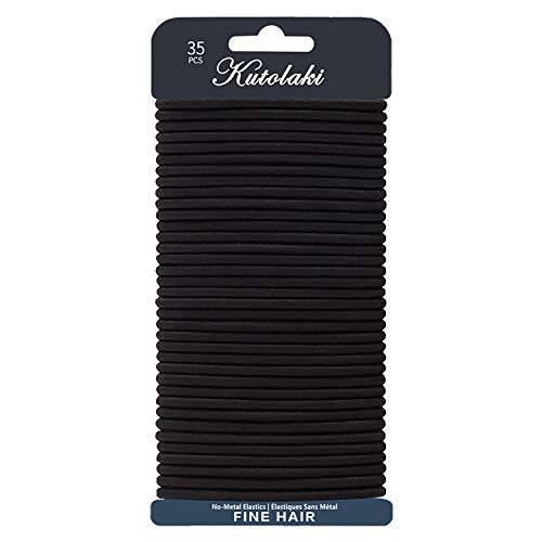 35 Pcs Value Pack Elastic Hair Ties for Women, Girls Ponytails Hair Holders, No Metal Stretch Elastic Black Hair Bands, 4MM Hair Elastic Ties for All Hair Types.