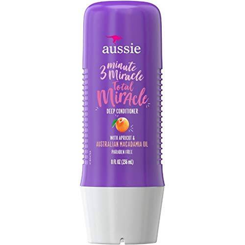 Aussie 3 Minute Miracle Total Miracle Deep Conditioner with Apricot & Australian Macadamia Oil 8 oz (Pack of 4)