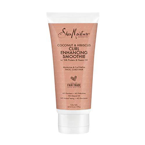 SheaMoisture Curl Enhancing Smoothie for Thick, Curly Hair Coconut & Hibiscus to Reduce Frizz, 6 Oz