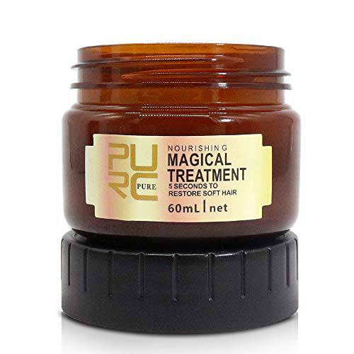 HZZYJ Magical Hair Treatment Mask, Hair Mask for Dry Damaged Hair ,Professtional Hair Conditioner,5 Seconds to Restore Soft,Fights Breakages and Split Ends,Protect Hair Roots-60ml