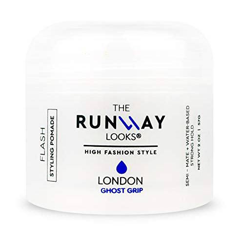 The Runway Looks Ghost Grip Styling Hair Pomade for men - styling cream , Hair Wax for men, Semi Mate + Water Based organic hair paste, Strong Hold mens hair cream, 2oz