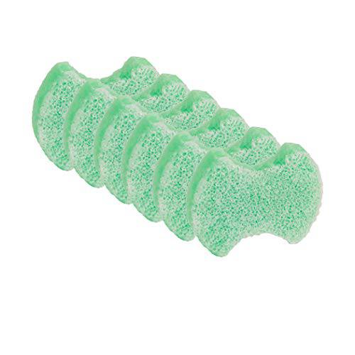 Spongeables Pedi-Scrub Foot Buffer, Foot Exfoliating Sponge with Heel Buffer and Pedicure Oil, 5+ Washes, Citron Eucalyptus Scent, Pack of 6, Green