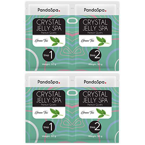 Pandaspa Crystal Jelly for Pedicure Spa Foot Bath Soak and exfoliate tired feet - Green Tea (2 Sets)