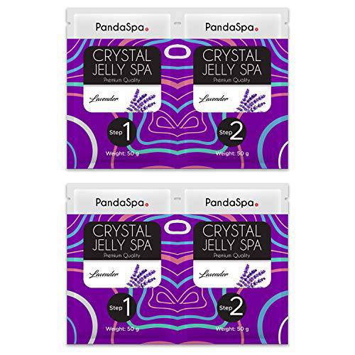 Pandaspa Crystal Jelly for Pedicure Spa Foot Bath Soak and exfoliate tired feet - Lavender (2 Sets)