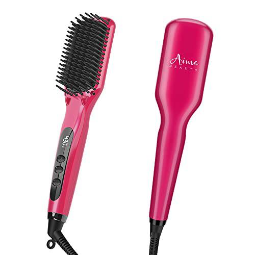 Hair Straightener Hot Air Brush, Prizm One-Step Hair Dryer Straightening Brush with 3 Control Modes, Negative Ion & Infrared Technology for Smooth, Frizz-Free Hair, Anti-Scald