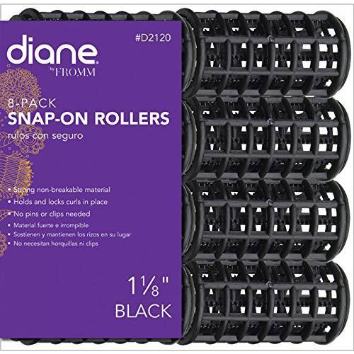 Diane Snap-on Rollers 1 Inch 10 Rollers Per Bag, Made from the highest quality non-breakable material, No pins or clips needed, Holds and locks curls in place