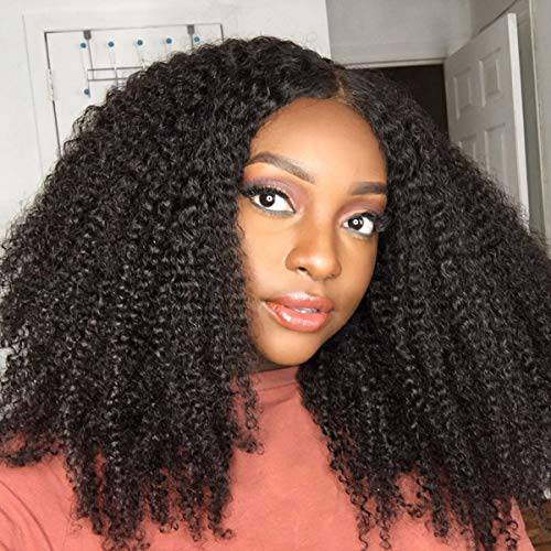Yvonne Kinky Curly Human Hair Weave 3 Bundles Brazilian Virgin Hair Extension with Natural Color (14 16 18)