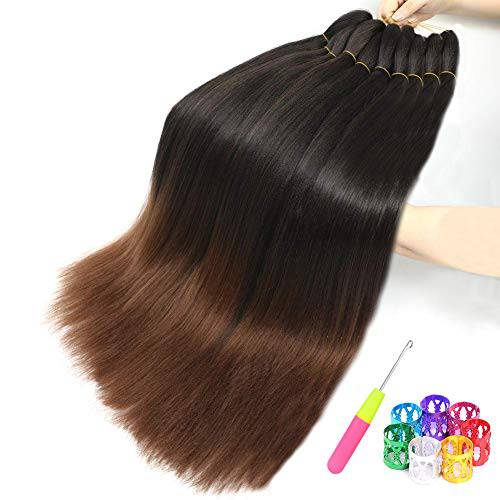 10 Pack 20 Inch Pre Stretched Braiding Hair Premium Kanekalon Braiding Hair, Professional Itch Free Hot Water Setting Perm Yaki Texture Synthetic Hair Prestretched Easy Braiding Hair for Black Women(1B 20Inch)