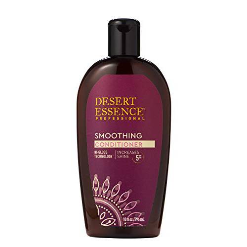 Desert Essence Smoothing Conditioner - 10 Fl Ounce - Hi-Gloss Technology - Increases Shine 5x - Apple Cider Vinegar - Quinoa Protein - Tea Tree Oil - Smooth & Soften Hair - Sulfate-Free