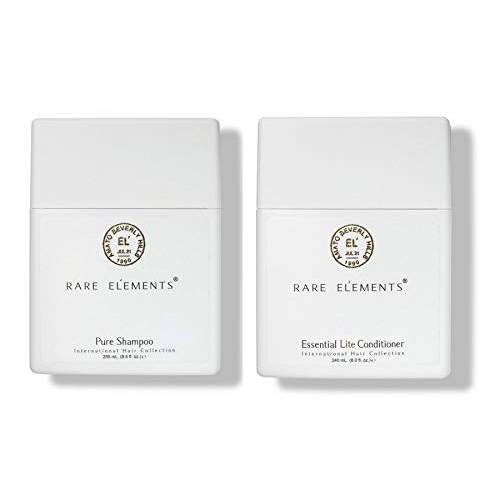 Rare Elements Pure Shampoo & Essential Lite Conditioner Set with Gute Carrying Bag (Three Piece Bundle) 8 oz per unit