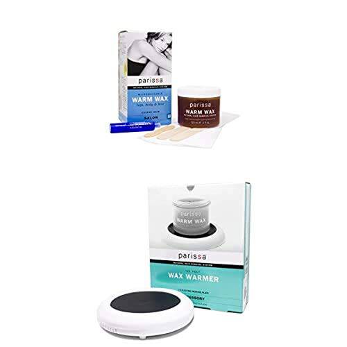 Parissa Warm Wax Starter Pack - Hair Removal for Women Waxing Kit - Includes Warm Wax and a Wax Warmer
