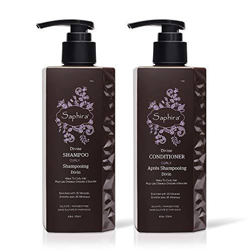 Saphira Divine Curls Shampoo & Conditioner for Curly, Wavy & Multi-Textured Hair, Sulfate-Free, Paraben-Free, Deeply Cleanses, Restores & Hydrates