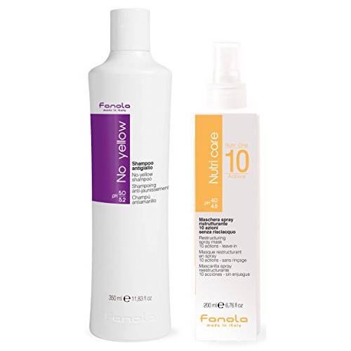 Fanola No Yellow Shampoo 350 ml & Fanola Nutri One 10 Actions Spray 200 ml