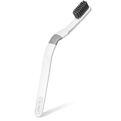 Zent Flex Pressure Sensitive Toothbrush | Periodontist Recommended | Revolutionary and Patented Design for Sensitive Gums or Gum Recession | Compare vs Electric Toothbrushes (Single, Gray)