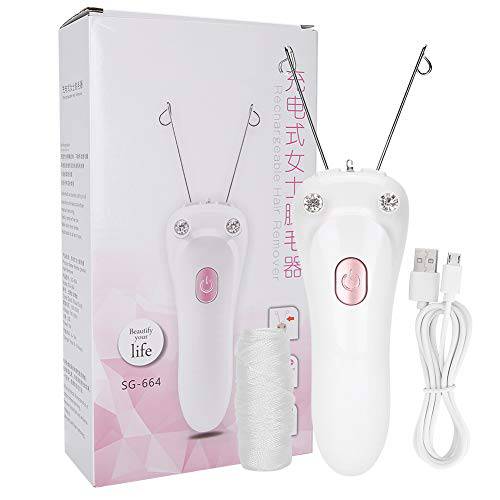 【𝐇𝐚𝐩𝐩𝒚 𝐍𝐞𝒘 𝐘𝐞𝐚𝐫 𝐆𝐢𝐟𝐭】USB Charging 2 Colors Safe Threader Hair Remover, Electric Threading Epilator, Portable Face for Woman(Pink)