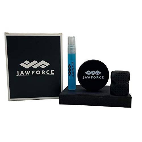 JawForce Jaw Exerciser for Men & Women, Small Size Jawline Exerciser with Breath Freshener - Define your Jawline and Neck - Black Advanced Level