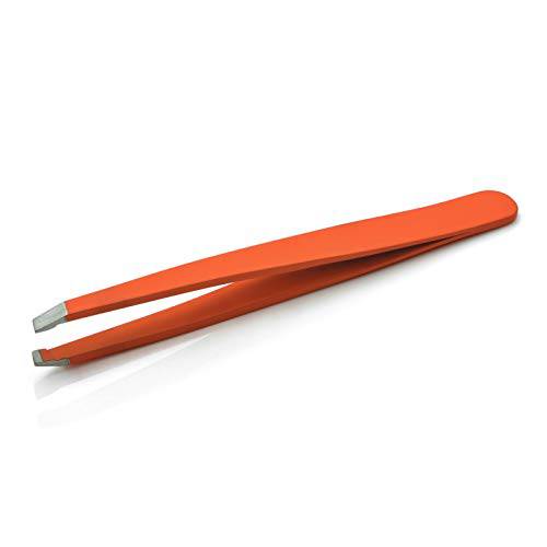 Effective Eyebrow Slanted Tweezer Covered with Colour Silicon (Black)