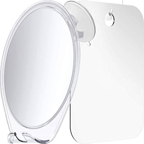 HoneyBull Shower Mirror Kit | Suction Cup & Hook Sticker (Large)