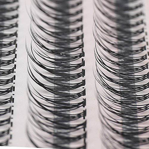Dedila 8mm/10mm/12mm/14mm/16mm Available Sexy Mermaid Fishtail Design Individual False Eyelashes Cluster 12 Roots 0.07 C Curl Nature Long Black Soft Eyelashes Extensions Beauty Tools (12mm)