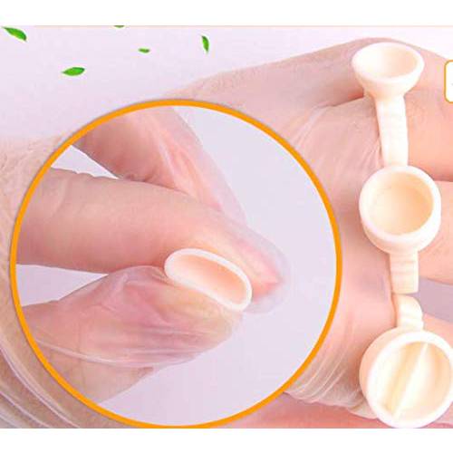 300PCS Tattoo Rings Cups Disposable Glue Holder Plastic Tattoo Ink Pigment Ring Adhesive Makeup Rings Palette For Eyelash Extension (100pcs Silica S)
