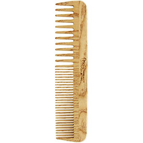 TEK - Large Comb with Sparse and Dense Teeth in Ash Wood Handmade in Italy, for Wavy and / or Fine Hair - 20 x 4.5 cm