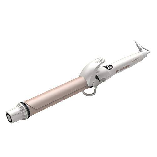 MIRACOMB Hair Curler Ceramic Tourmaline Curling Iron - Professional 1.25 Inch Curling Wand with Rotating Tip, Smart Timer, Extra Long Barrel, 9 Heat Settings, Dual Voltage (Package May Vary)