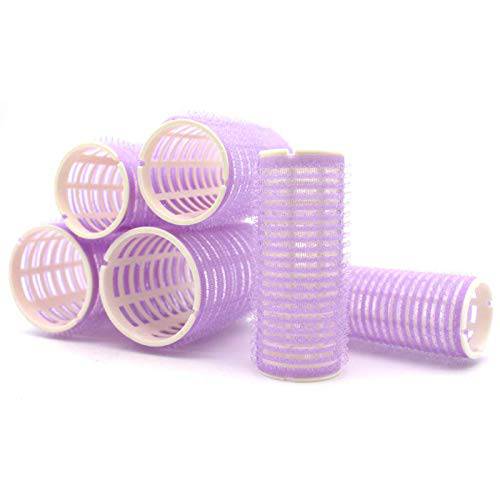Taouwan Self Grip Hair Rollers Set,Natural Fluffy Hair Roots Hair Styling Tool, Hairdressing Curlers for Women,Large.Medium.Small 6 PCS DIY Self Grip Curlers (Purple)